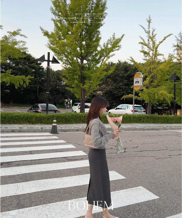 보헴 벨트 스커트