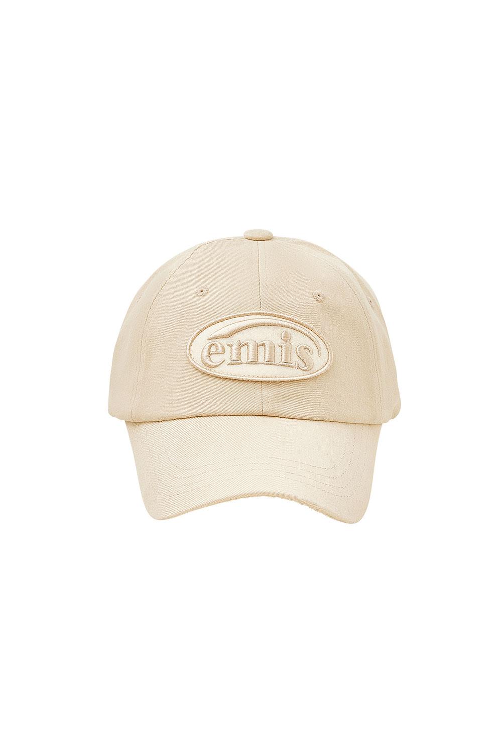 TONE ON TONE WAPPEN BALL CAP-BEIGE