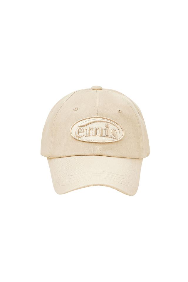 TONE ON TONE WAPPEN BALL CAP-BEIGE