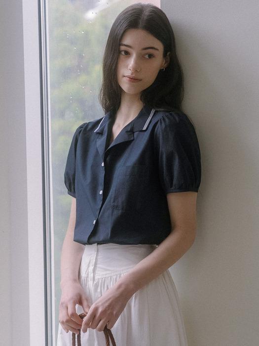 Open collar pocket shirt TISU03SH02_Navy