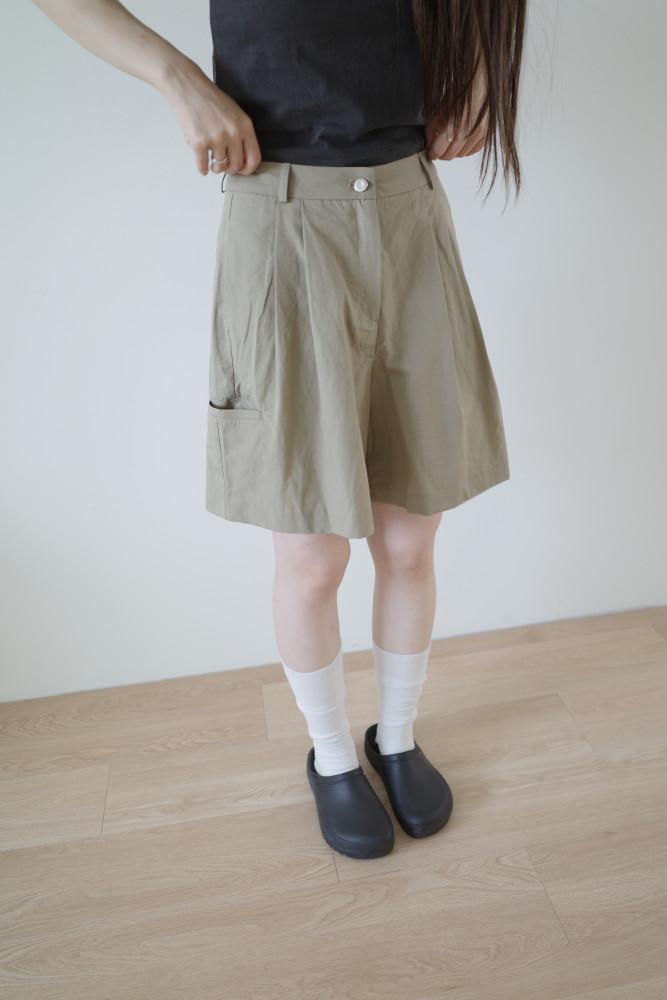 (베이지S당일) BUZZ HALF PANTS 버즈 포켓 하프 팬츠 (2C)