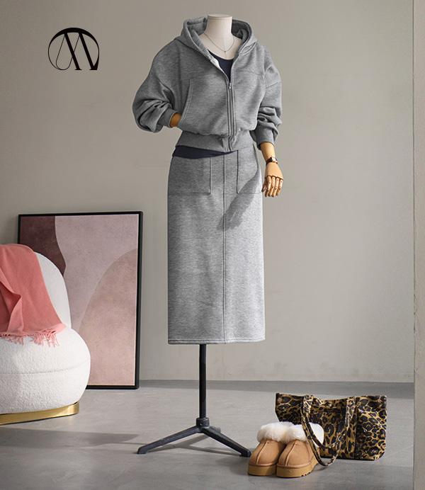 A. 이지 기모 후드집업 셋업<span style=font-size:0pt