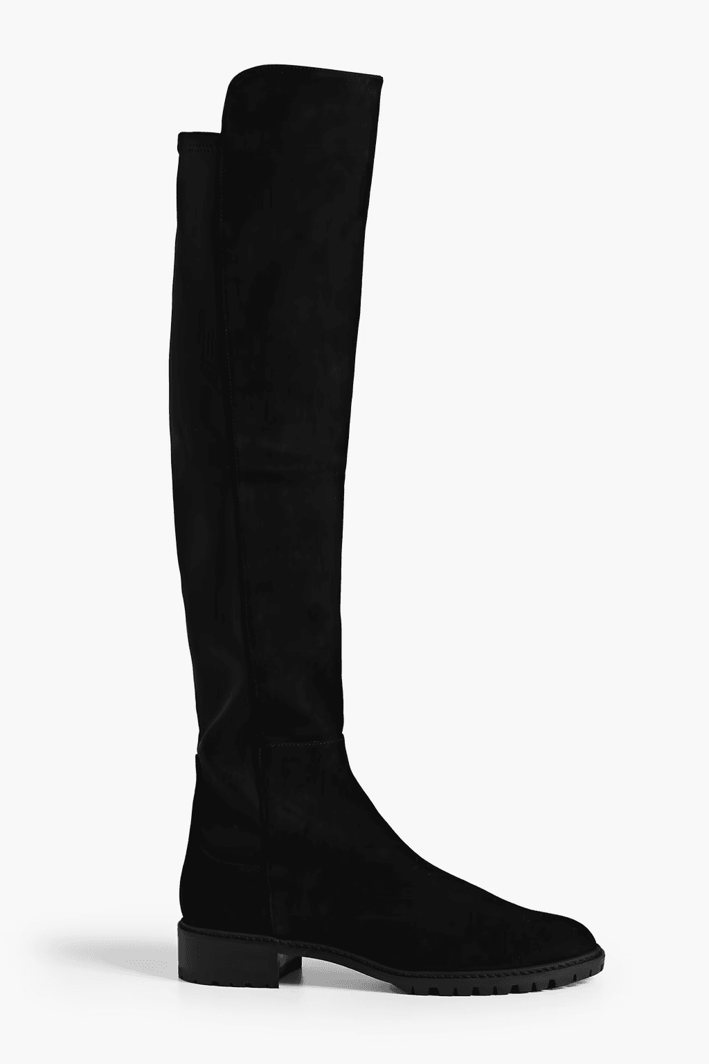 City microstretch and suede over-the-knee boots