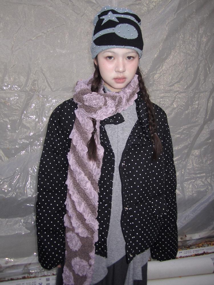 3months Polka dot puffer jacket