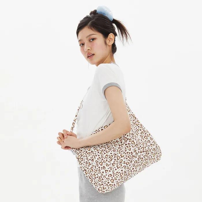 LOGO LEOPARD ECO BAG-IVORY