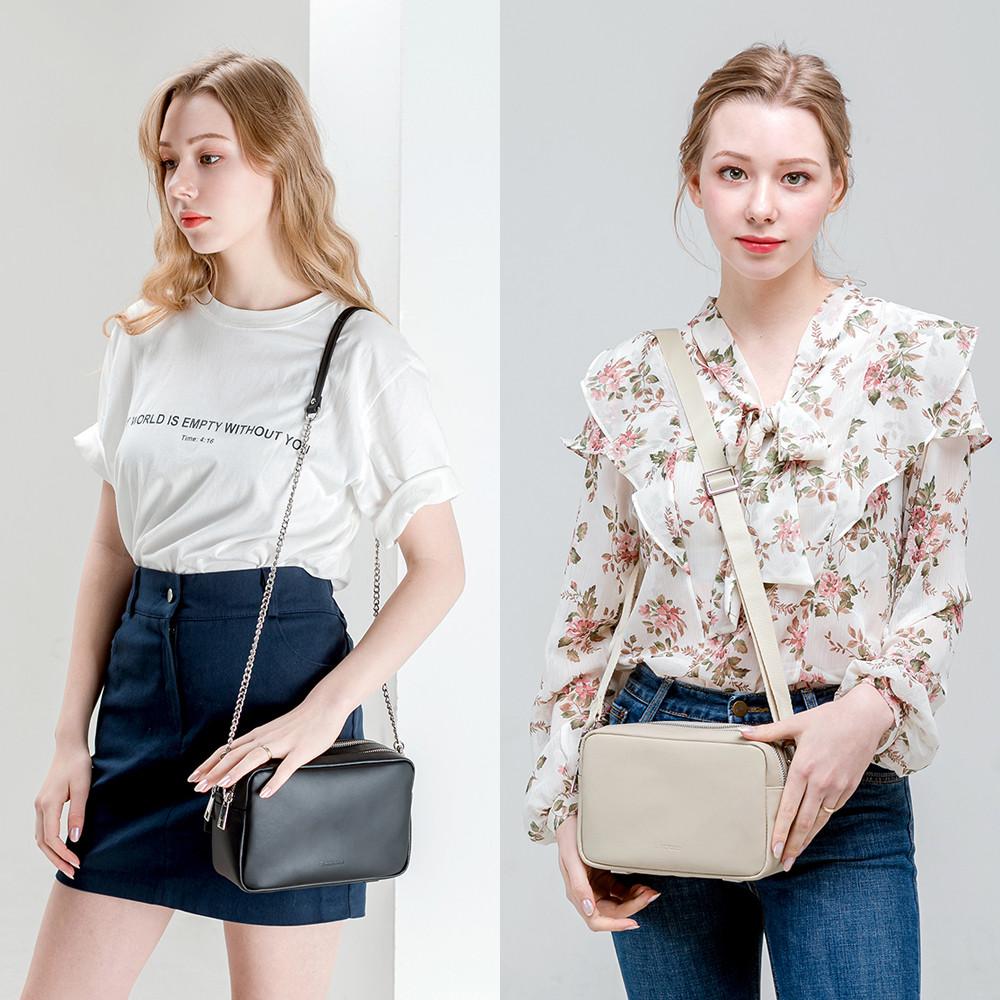 미토도 도난방지가방 해외여행 유럽여행 방검 크로스백 천연 소가죽 투지퍼 스퀘어백 WLZ