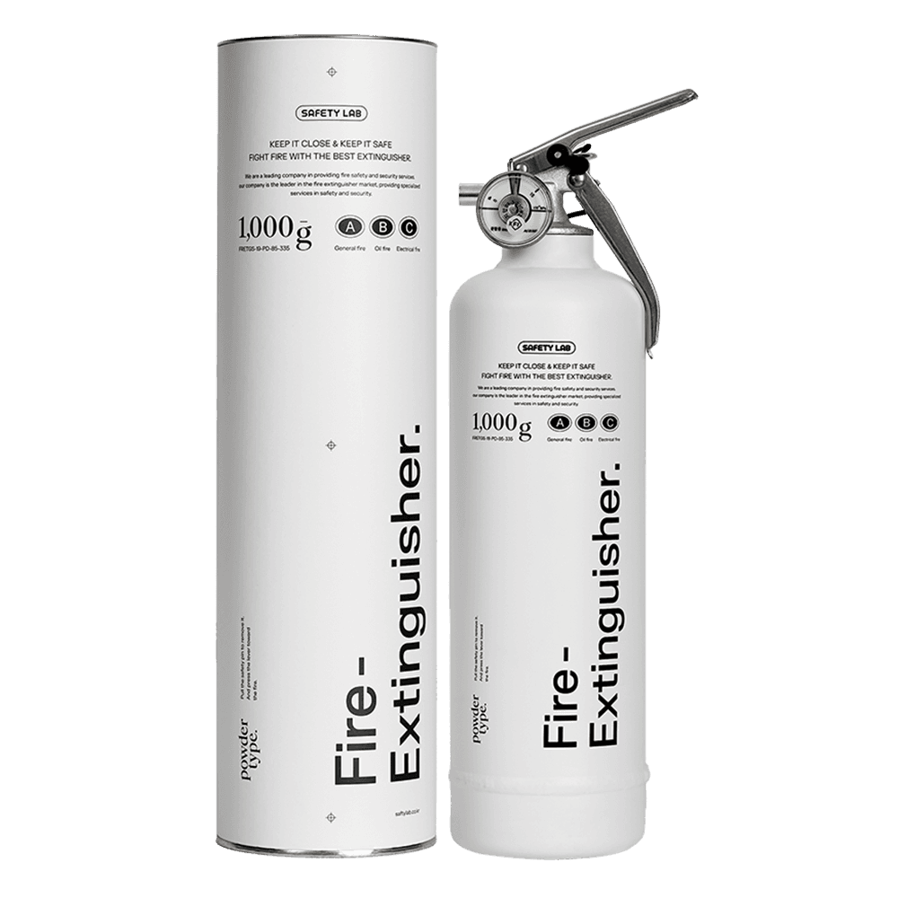 화이트 미니멀 분말 소화기