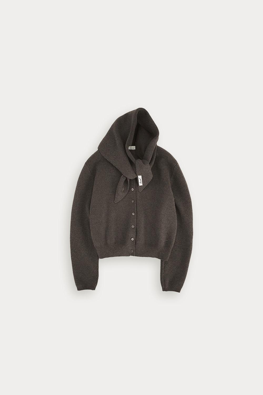 [커치프 SET] 에센셜 라운드 가디건_Coco Brown