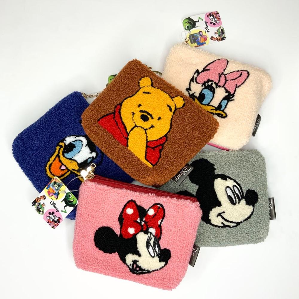 [맙소사잡화점]  디즈니 정품 뽀글이 동전지갑 / 파우치 / 에어팟 이어폰 파우치 /곰돌이푸 미키 미니 도날드덕 데이지덕 동전지갑
