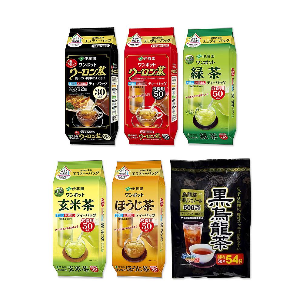 일본 우롱차 이토엔, 마루코우, 흑우롱차, 호우지차, 녹차, 현미차 6종