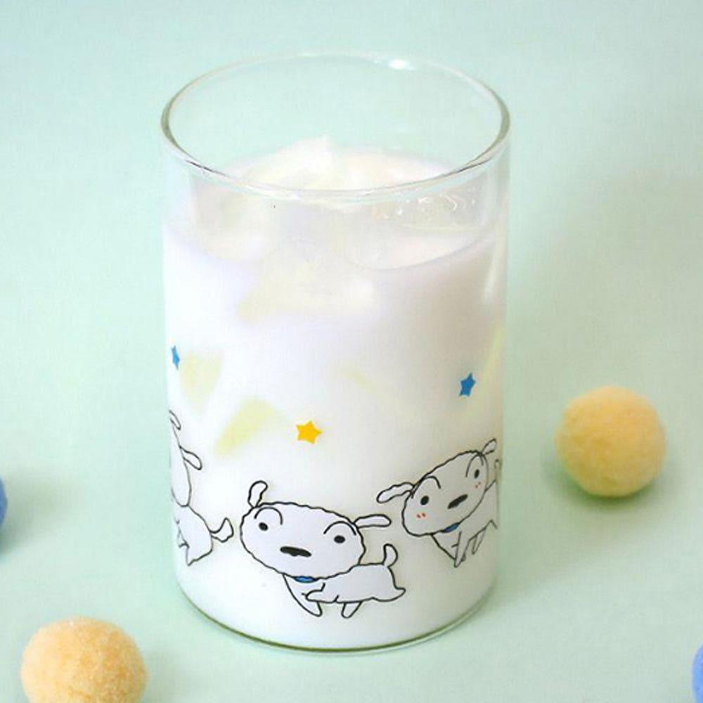 짱구 흰둥이 유리컵 유리잔 내열 홈카페 맥주 우유 와글흰둥이