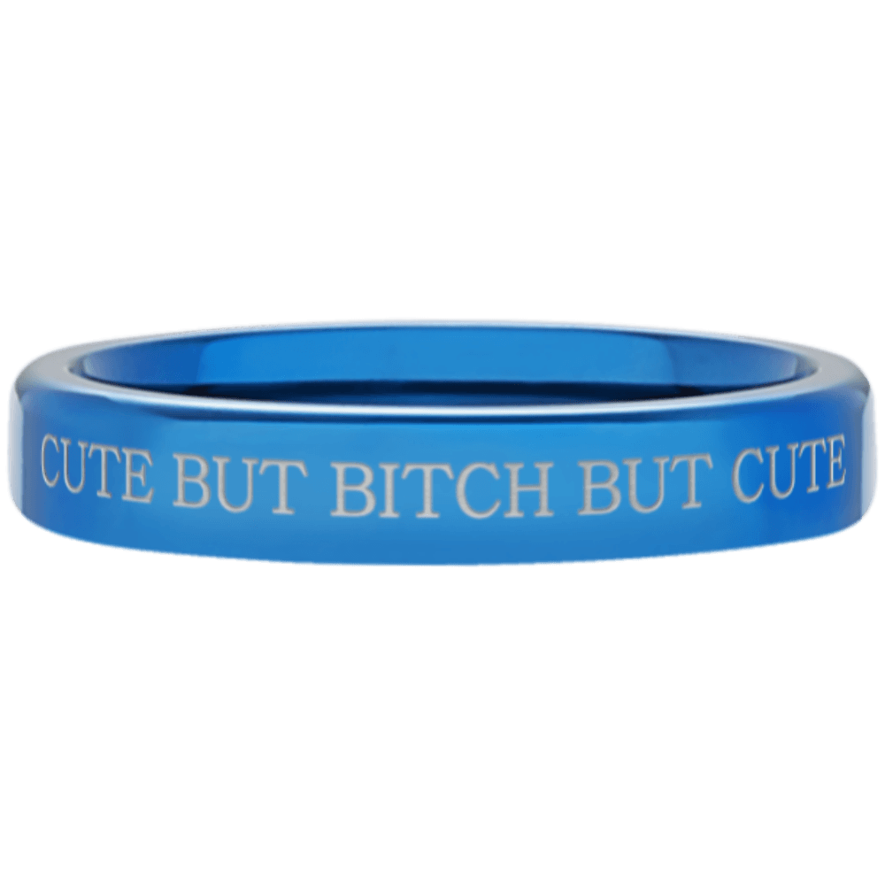 CUTE BITCH RING 4mm 써지컬 스틸 반지 링