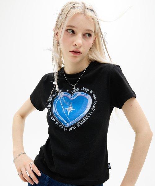 DN GLOSSY TWINKLE TEE(BLACK)
