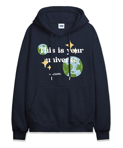 [기모선택] UNIVERSE HOODIE 후드티 [네이비]