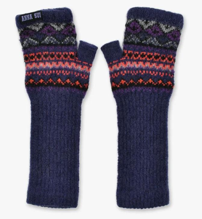 안나수이 레이스 디자인 퍼 안나수이 2025FW 니트 암 커버장갑