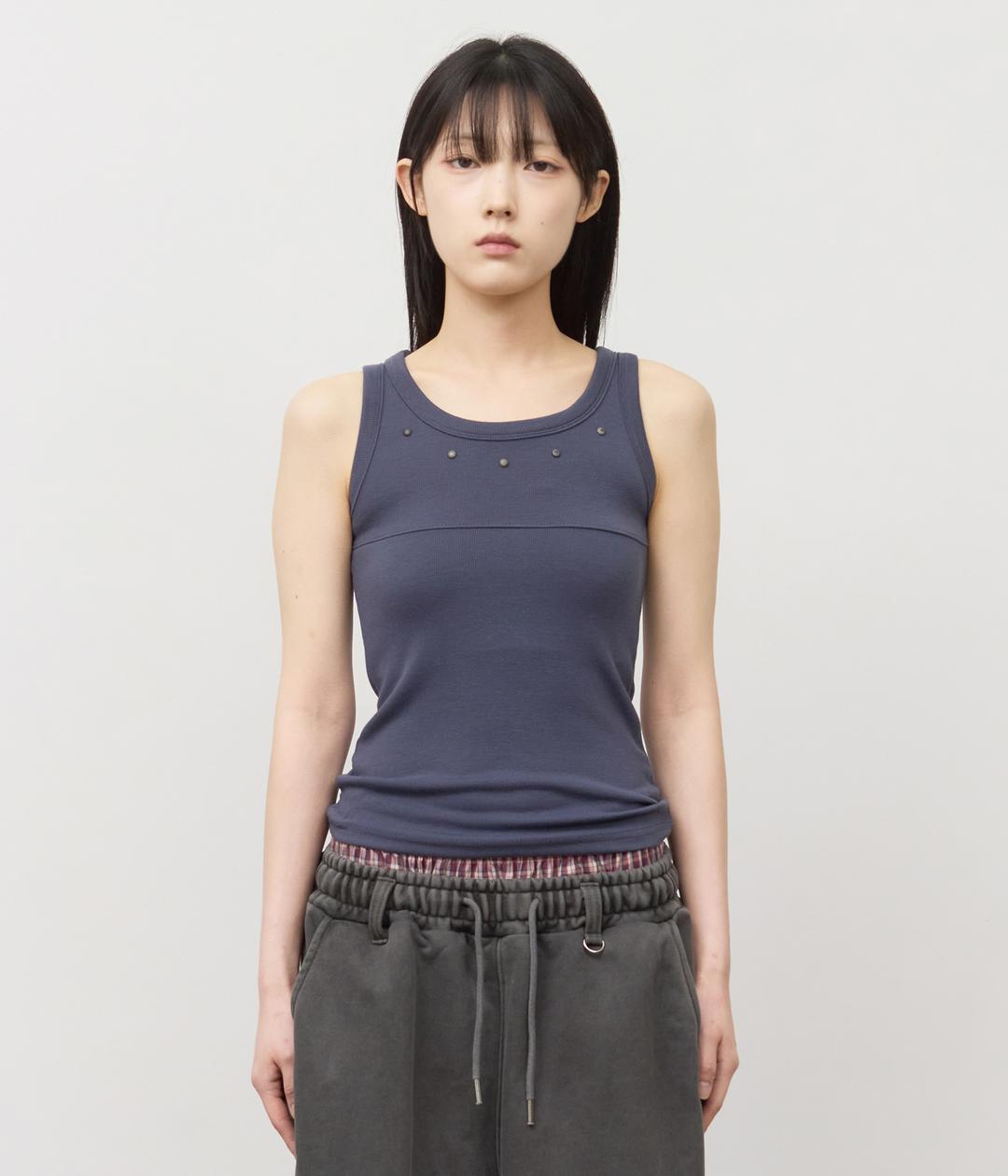 (W) Moto Stud Sleeveless (3color)