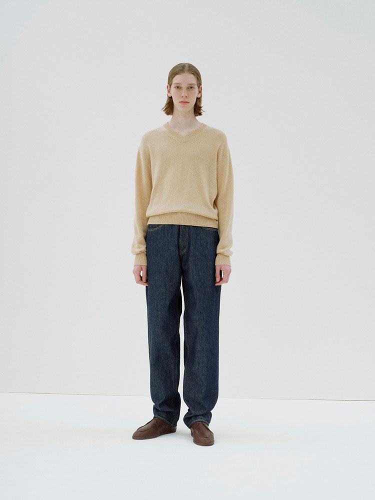 HARD TWIST DENIM WIDE PANTS