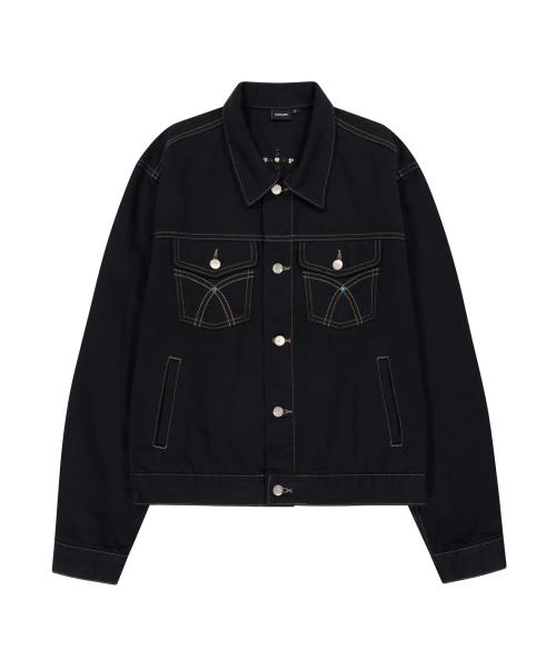 Western Studded Cotton Jacket (Black)