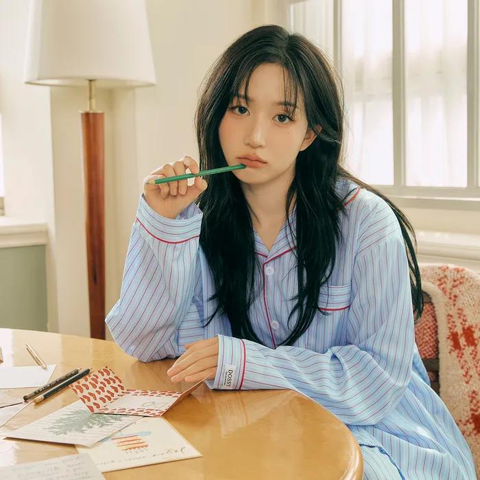 [해원 Pick] 실크핏 클로에 긴팔 커플 잠옷 세트