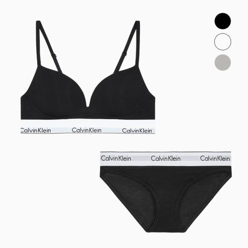 여성 아이콘 코튼 모달 AF 푸쉬업 브라렛+팬티 세트 (3Color)