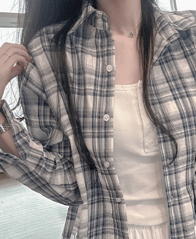 [자체제작] 썸머 린넨 체크 셔츠(3color)