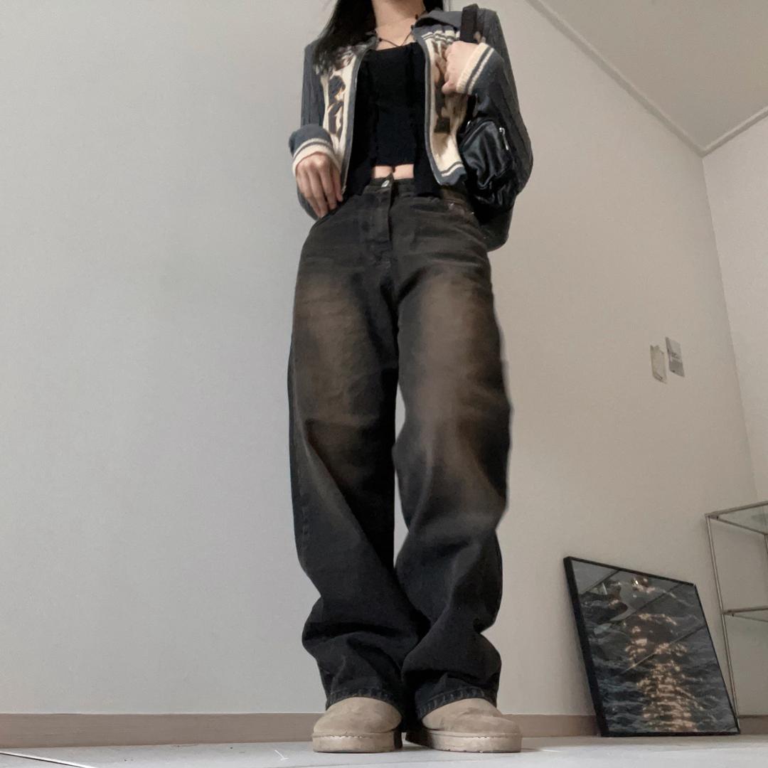 Sand Dark Wide Jeans