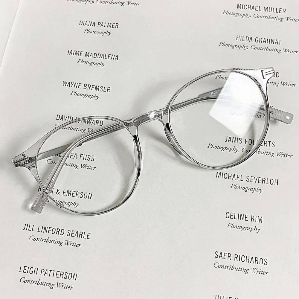 남자 여자 공용 투명그레이 피치브라운 버건디 가벼운 동그리 유니크 뿔테 안경 3color