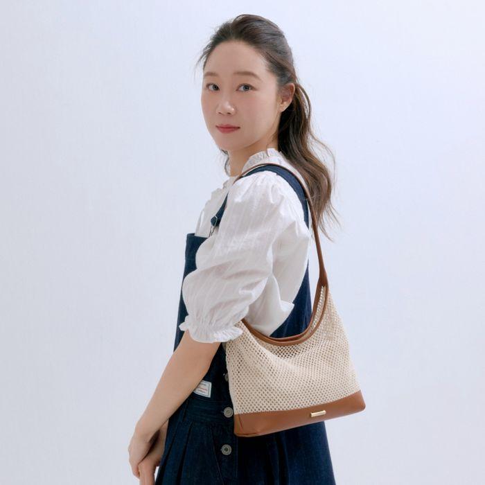 bay net bag (shoulder) - brown (S)