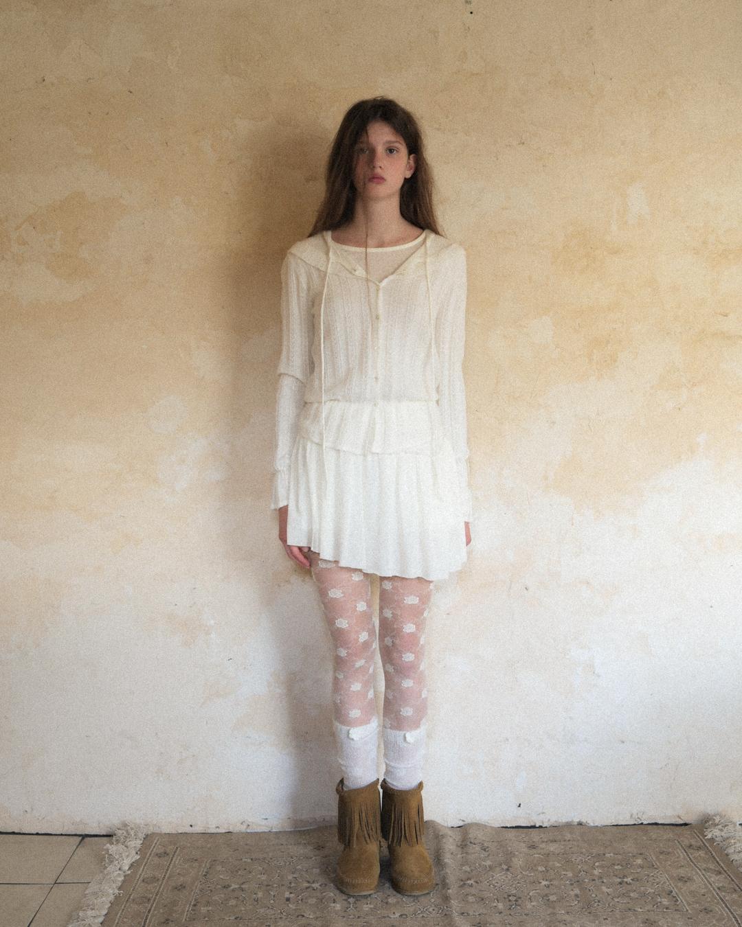 flétta Unbalanced Frill Mini Dress_3 Colors