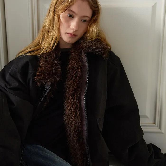 Soft Shearling Jumper (Black)