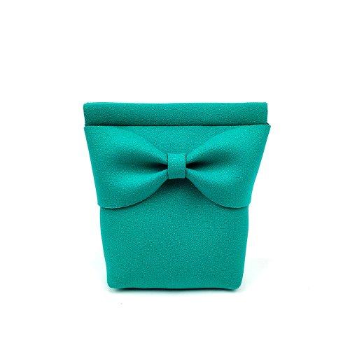 리본 파우치- 에메랄드