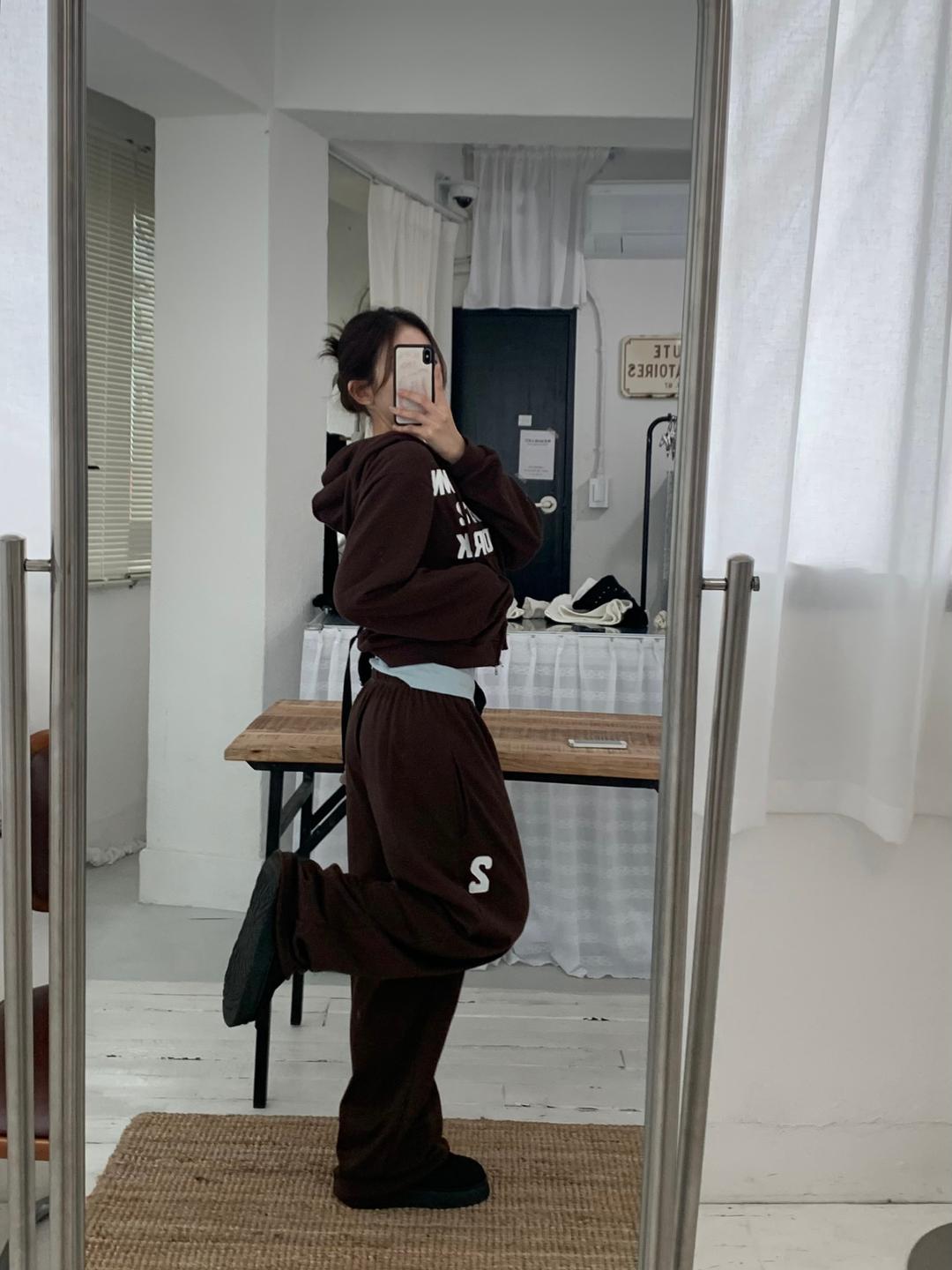 오브더로지 [pants/골반볼륨핏] 패치 롱 와이드 트레이닝팬츠 트레이닝셋업 세트 (3col)