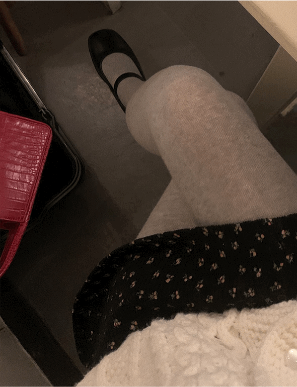 코튼 그레이 스타킹