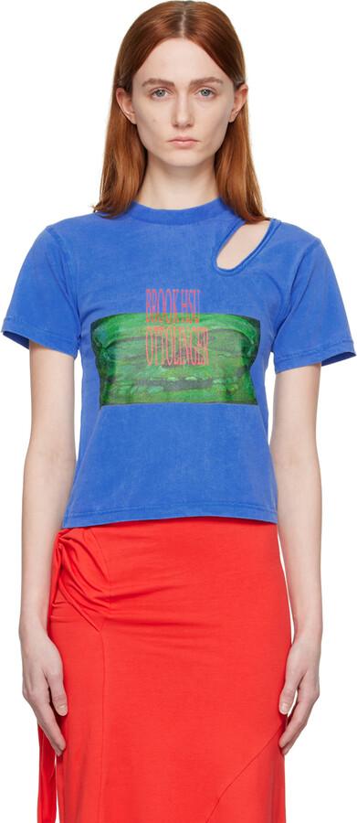 Ottolinger Blue Cutout T-Shirt - ShopStyle