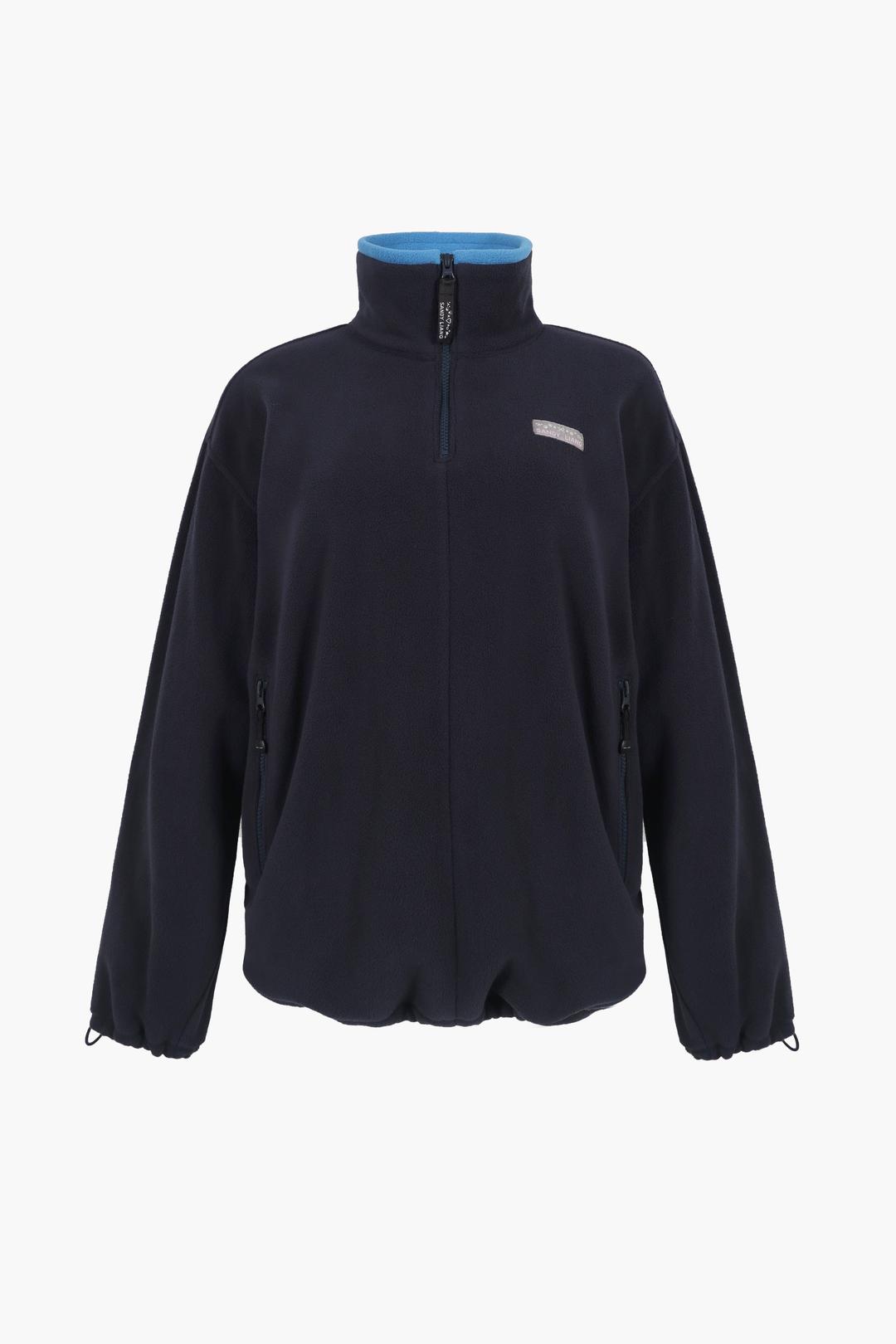 ASCHER PULLOVER FLEECE IN DARK NAVY - NAVY / XS