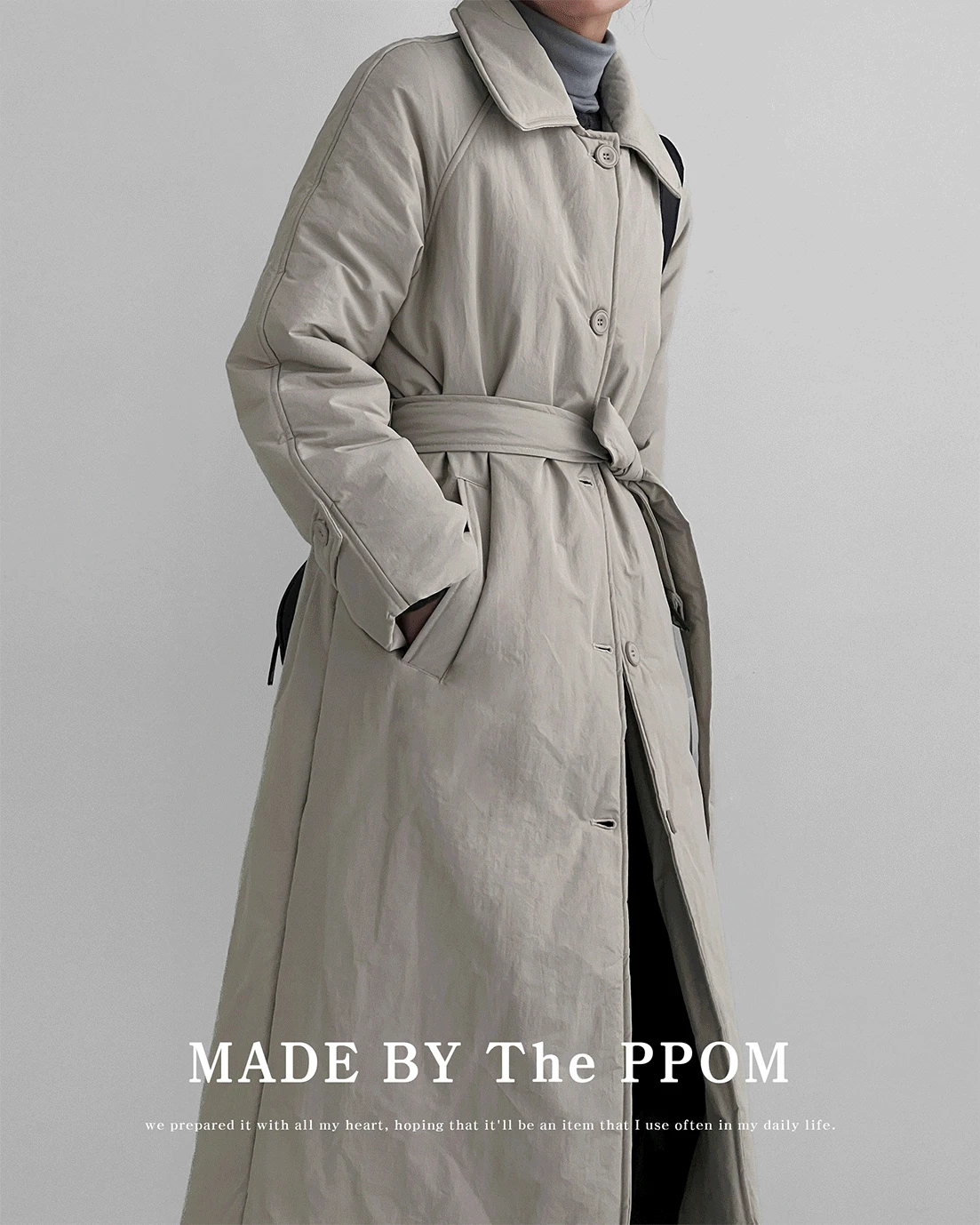 [MADE/6천장판매] 바슈 6온스 트렌치 롱패딩 코트 / 2color