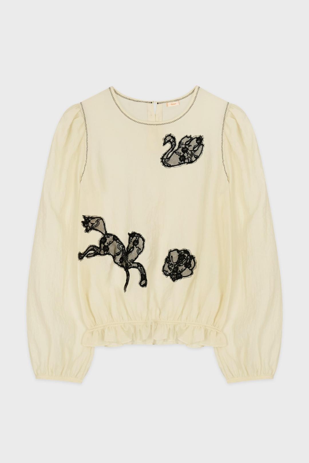 SN Horse Sheer Blouse (Beige)