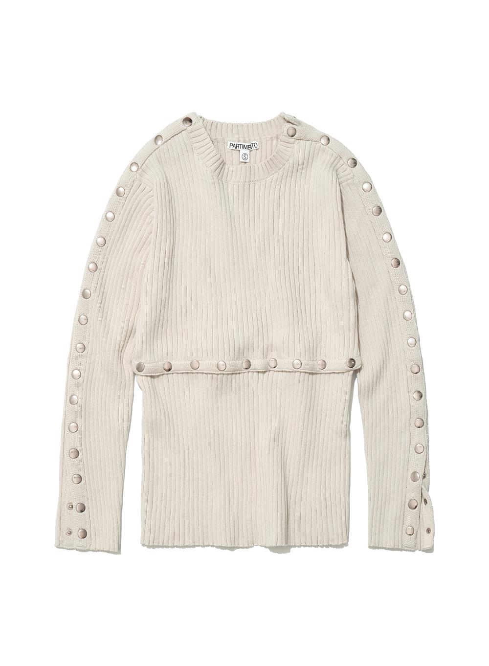 [WOMEN] 2WAY TRANSFORM RIBBED KNIT CREWNECK_ECRU