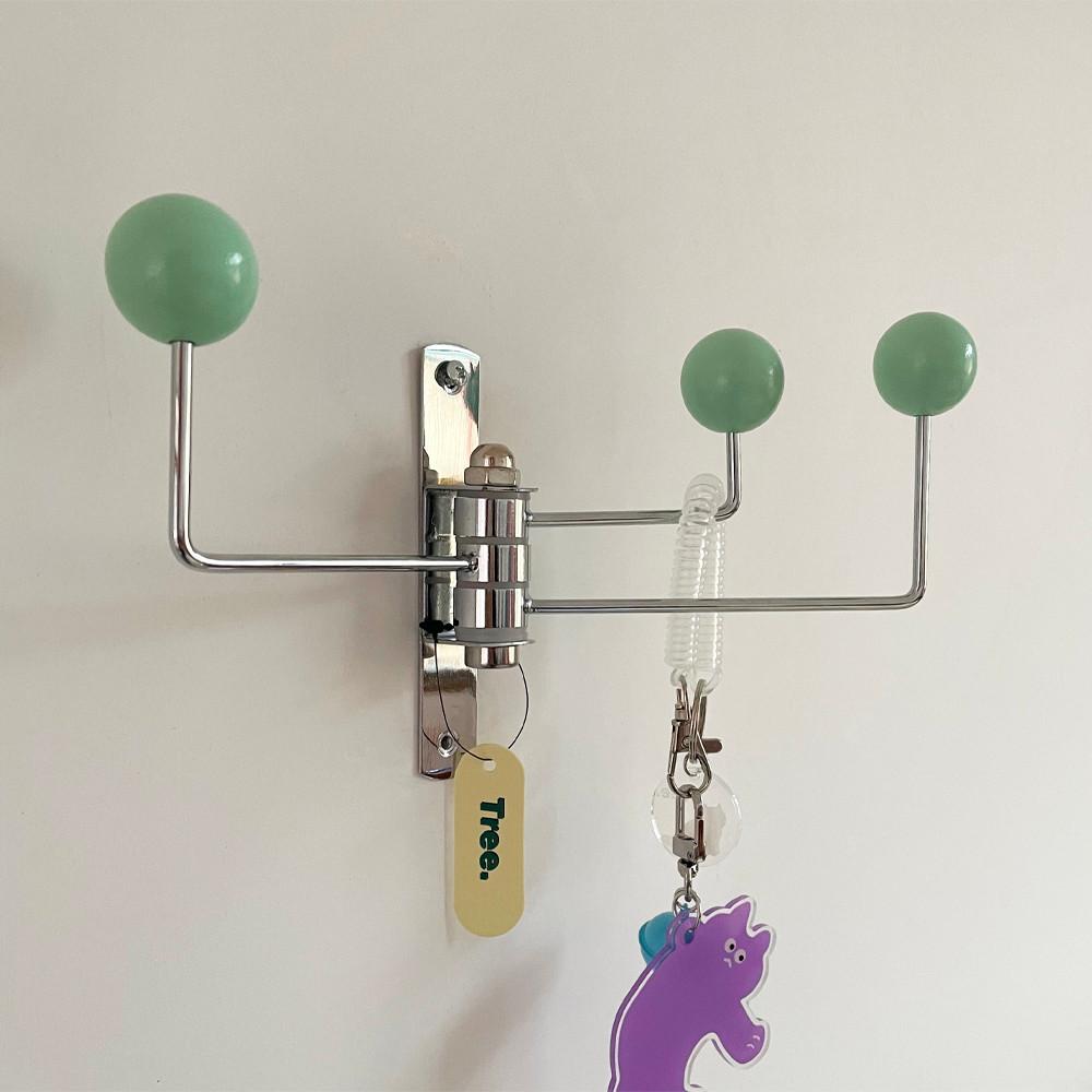 오브먼트 컬러 우드볼 빈티지 코트랙 행거