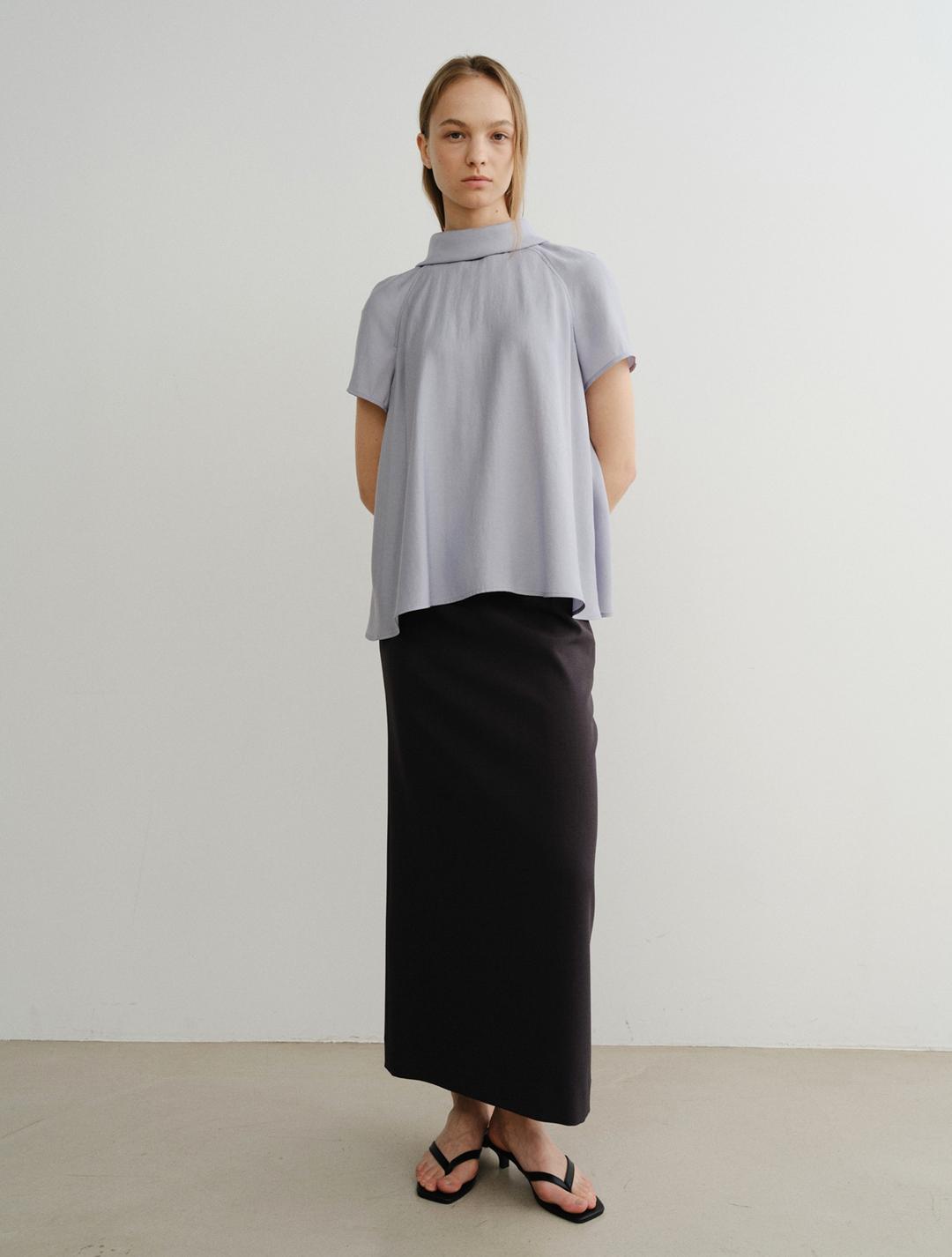 Lyla Flare Blouse (Pale Blue)