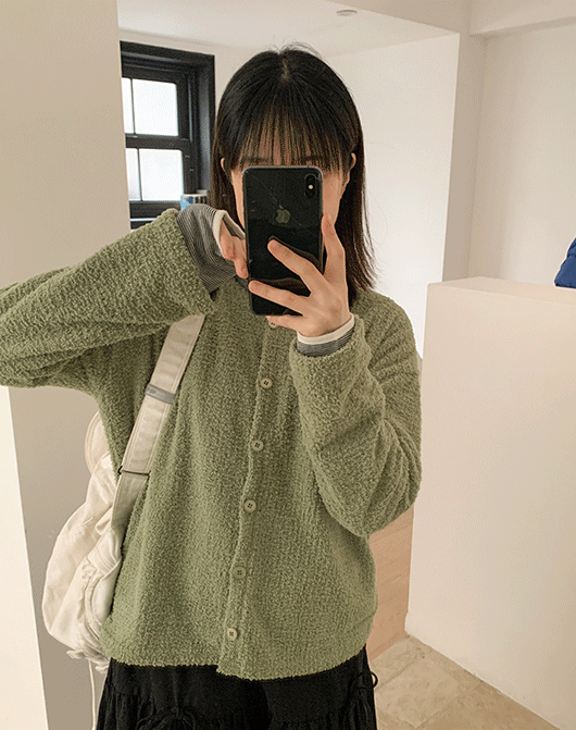 컬르 부클 라운드 가디건 (4color)
