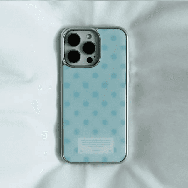 유스스피릿 도트 땡땡이 틴트 베이비블루 실버 에폭시 범퍼케이스