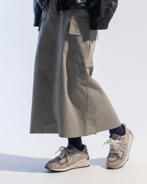 더블카고 피치 롱 스커트 (KHAKI)