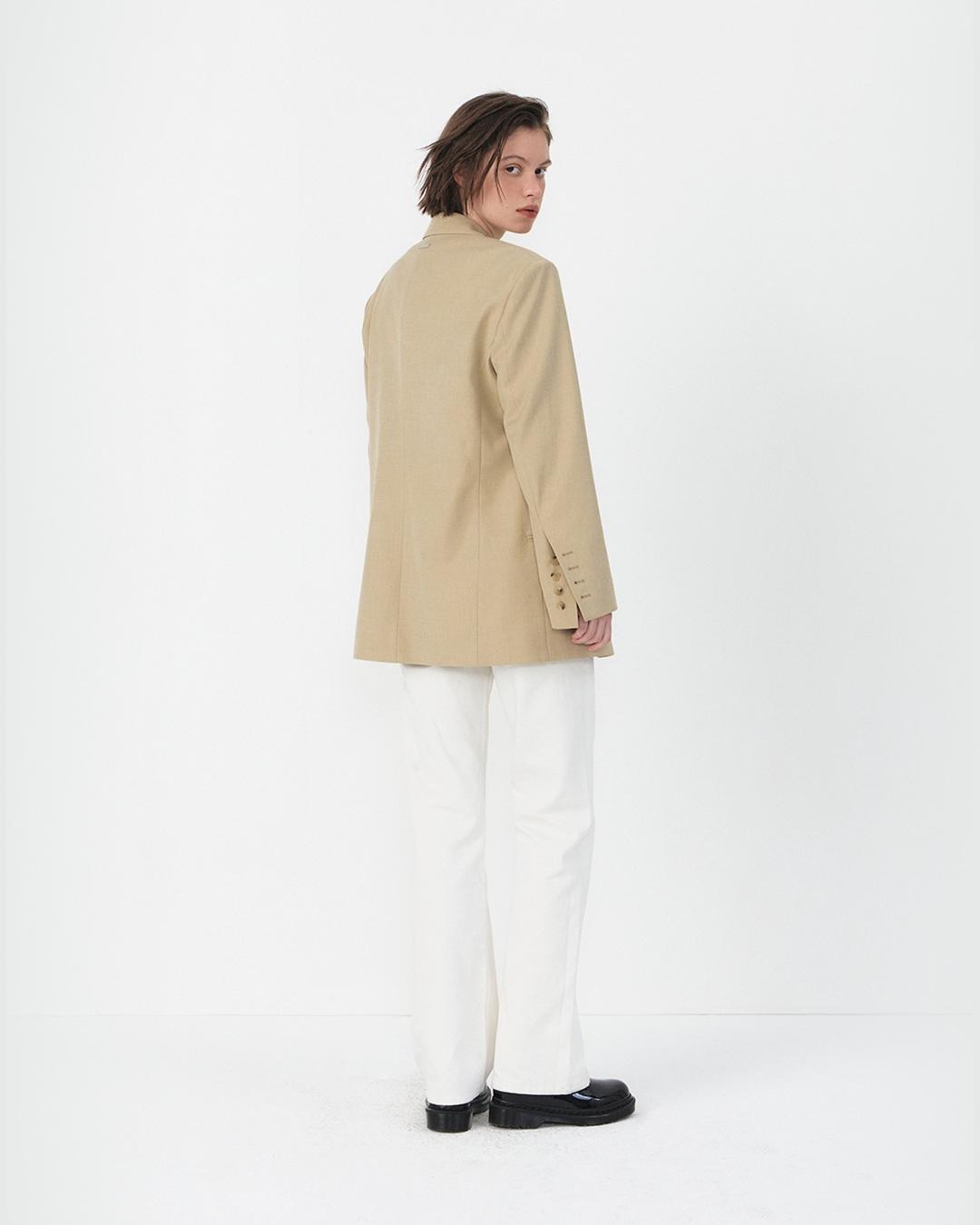[노머] [기은세 착용] Sleeve Detailed Two Button Jacket Beige