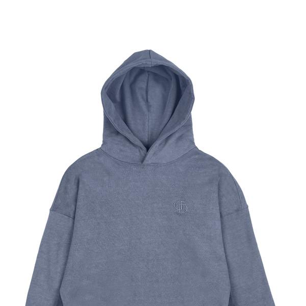 PIGMENT CUTTED CROP HOODIE_BLUE NAVY