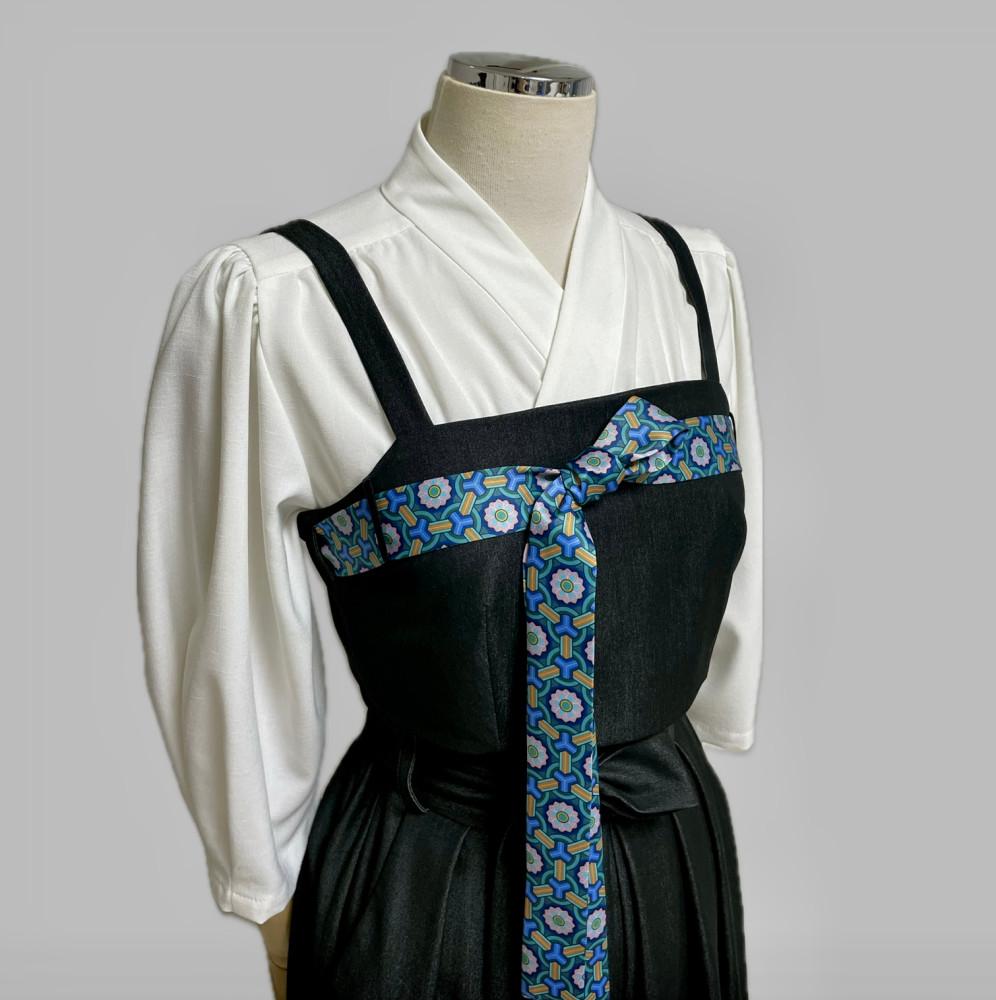 [자락셀렉트] 자락 생활한복 블랙데님 뷔스티에