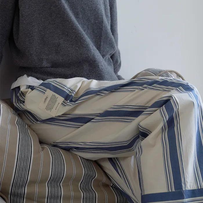 [13차 리오더][29cm 단독] (uni)네이비 볼드스트라이프 고밀도 순면 팬츠