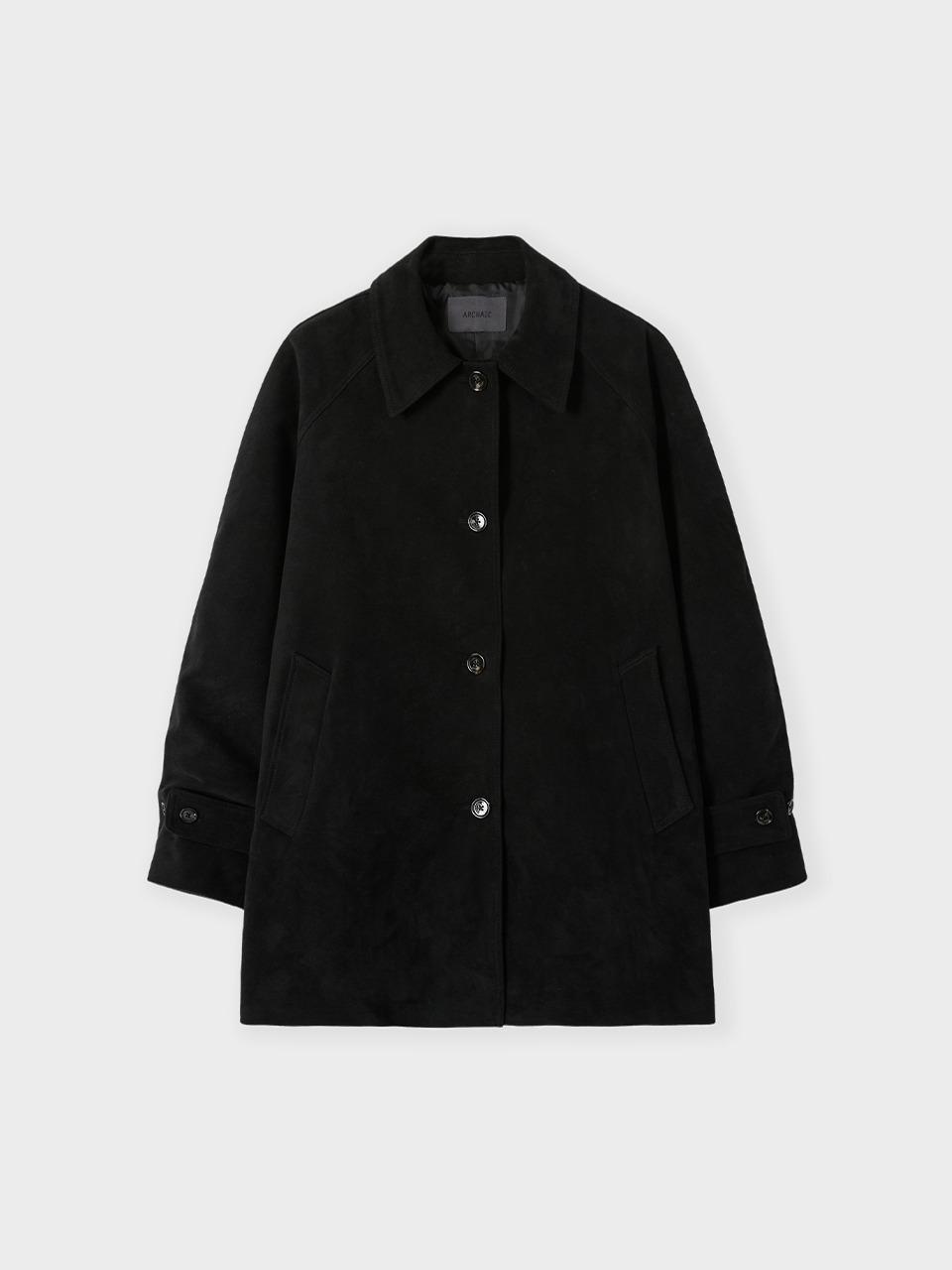 suede half coat_black_black