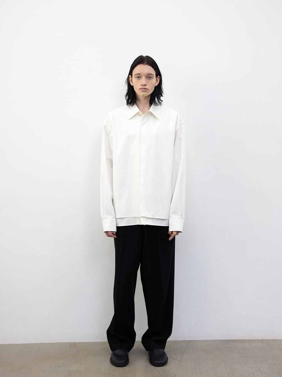 DOUBLE LAYERED COTTON SHIRTS [WHITE]