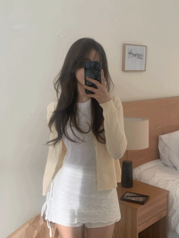 [문의폭주/핏예쁨] 로하 레이스 치마바지 펀칭 리본 랩스커트 발레코어 (1col)